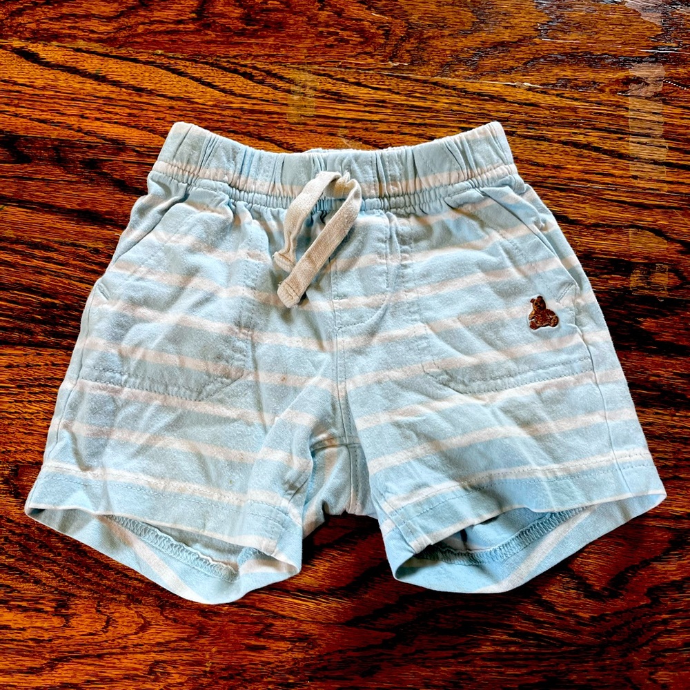 Light-blue and white cotton shorts, baby Gap size 18-24mo